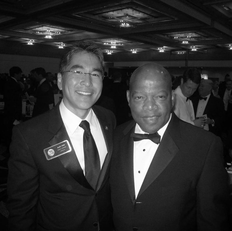 Photo of Alex Wan and Congressman John Lewis